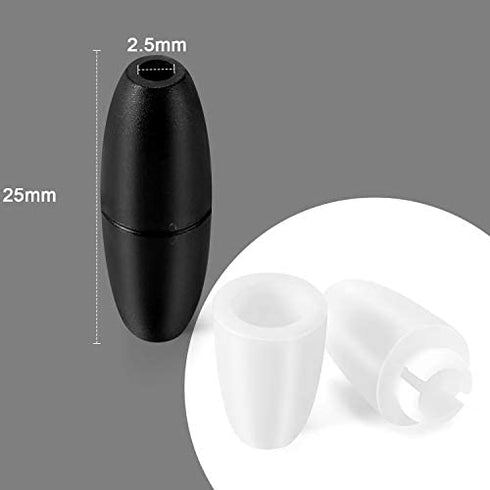 100 Pieces Clasp Bead Barrel Connectors Breakaway Safety Clasp Plastic Breakaway Clasps Safety Breakaway Clasps for Necklace Bracelet Jewelry (Black, White)