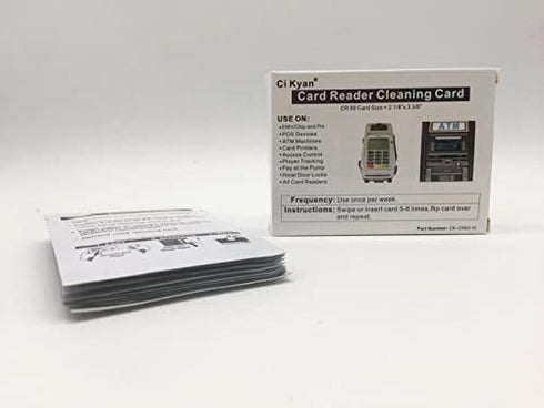 CR80 Cleaning Cards, Dual Side Card Reader Cleaner, POS Swipe Terminal Cleaning Cards CK-CR80-10 (10pcs)