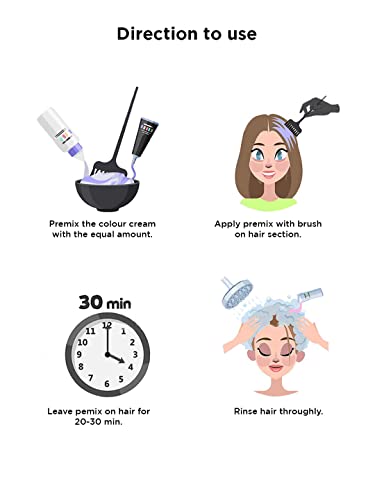 Hair Colour Permanent Hair Cream Dye Light Grey by Berina