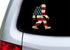 USA Flag Bigfoot Sasquatch Sticker Bumper Car Decal Gift Patriotic American United States