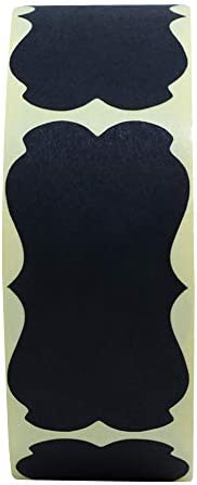 Hybsk 300pcs Black Kraft Christmas Gift Stickers Natural Blank Jar Canning Labels 1.25 x 2.28 Inch Holiday Present Tags (Black Kraft Paper)