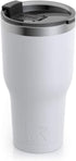 RTIC Tumbler with Splash Proof Lid, 30 oz, White, Insulated Travel Stainless Steel Coffee Mug, Sweat Proof, Keeps Hot & Cold Longer