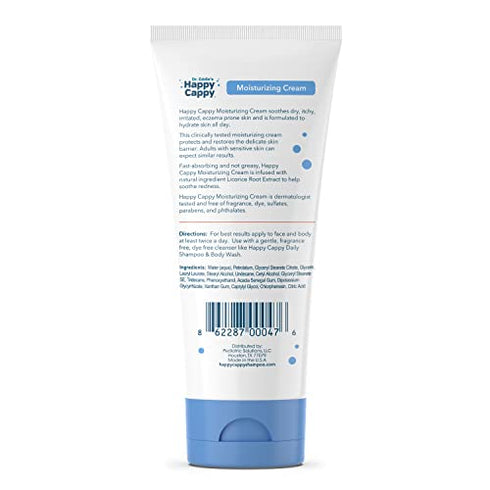 Moisturizing Cream For Children, Soothes Dry, Itchy, Irritated, Eczema Prone Skin, Dermatologist Tested, Fragrance-Free, No Dye, Non-Greasy, by Happy Cappy
