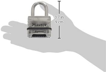 Master Lock 1174D Padlock, 1.5" x 2.2" x 3", Stainless Steel