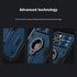 CloudValley for iPhone 12/12 Pro Case with Camera Cover & Kickstand, Slide Lens Protection + 360° Rotate Ring Stand, Impact-Resistant, Shockproof, Protective Bumper, 6.1 inch Blue Armor Style