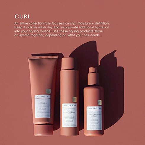Kristin Ess Hair Ultra Hydrating Curl Leave-In Cream Conditioner for Curly Hair with Frizz Control, Humidity Shielding, Vegan, Color + Keratin Safe, 8.45 fl oz