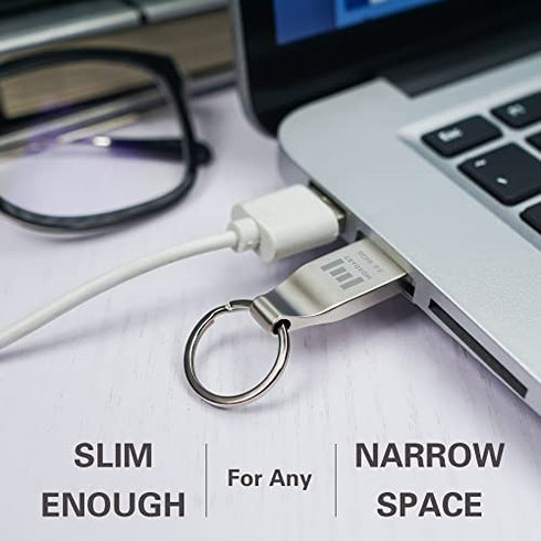 MOSDART USB 3.0 Flash Drive 64GB Metal Keychain Zip Drive Speed Up to 90MB/s Fast Speed USB3.0 Thumb Drive, 64 GB Waterproof Jump Drive Memory Stick,Silver