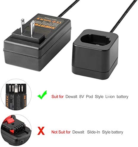 Shentec 8V Li-Ion Charger Compatible with DEWALT DCB080 DCF680N1 DW4390 DCF680N2 DCF680G2 Pod Style Battery (Not for Ni-MH/Ni-CdBattery)