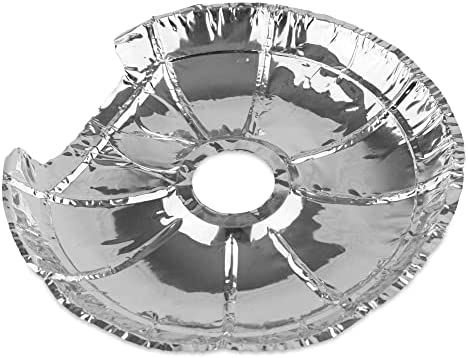 Round Electric Stove Burner Covers (50 Pack) 6 Inch and 8 Inch Disposable Stove Top Aluminum Foil Bib Liners, to Keep Kitchen Range Clean from Oil and Food Drips, Stock Your Home