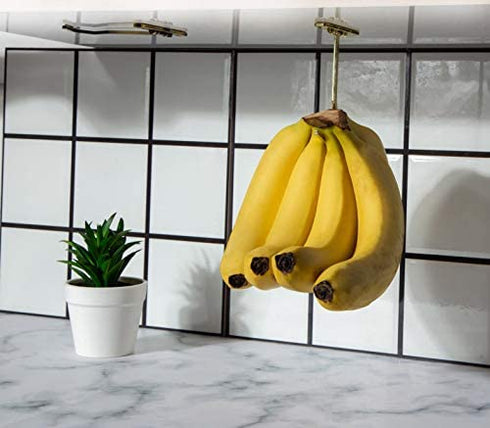 DIKALU Metal Banana Hanger - Under Cabinet Hook for Bananas or Other Kitchen Items. Keep Banana Fresh (Silver Color X 1pc)