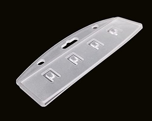 Honbay 10pcs Clear Horizontal Frosted Rigid Plastic Half Card Badge Holders