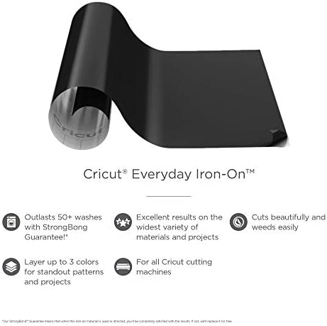 Cricut Everyday Iron On - 12” x 2ft - HTV Vinyl for T-Shirts - StrongBond Guarantee, Outlast 50+ Washes, Use with Cricut Explore Air 2/Maker, Cherry