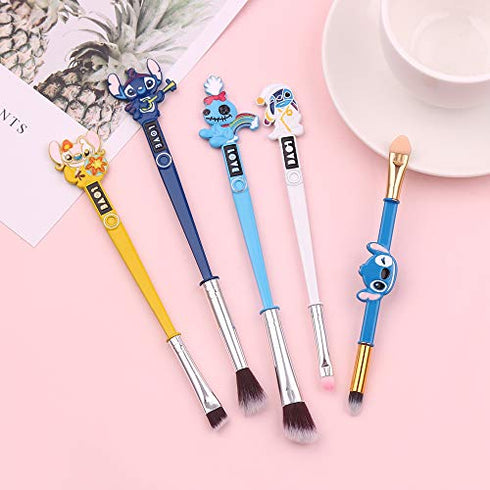 Interstellar Baby Makeup Brushes Set - 5Pcs Creative Stitch Theme Cosmetic Brushes Set, Premium Synthetic Foundation Eyeshades Brush Set Best Gift for Young Girl Women