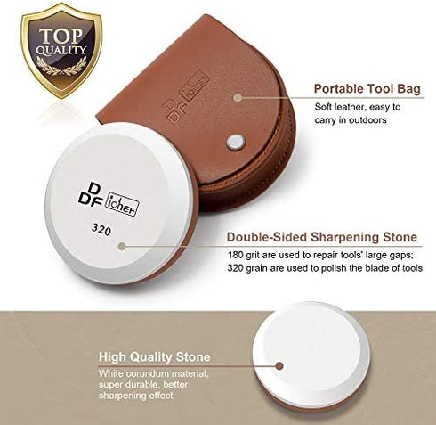 DDF IohEF Axe / Hatchet Sharpening Stone 180/320 Grit, Professional Whetstone & Tool Sharpener, Axe Sharpener with Portable Bag