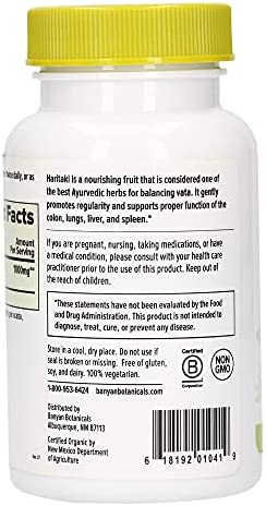 Banyan Botanicals Haritaki – Certified Organic Haritaki Tablets – Terminalia Chebula – Supports Detoxification & Rejuvenation* – 90 Tablets – Sustainably Sourced Certified Fair for Life Fair Trade