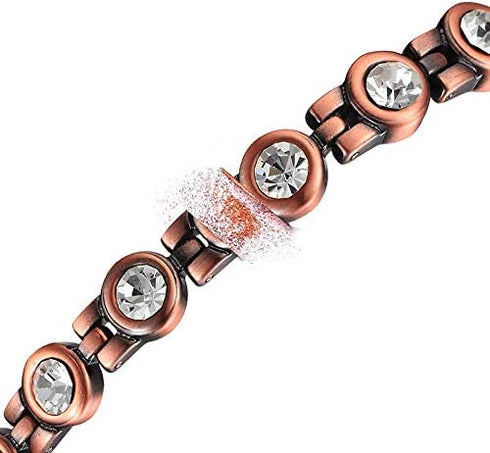 MagEnergy Copper Ankle Bracelets Crystal Anklet for Women Mom Mother Thanksgiving Day Christmas Gift