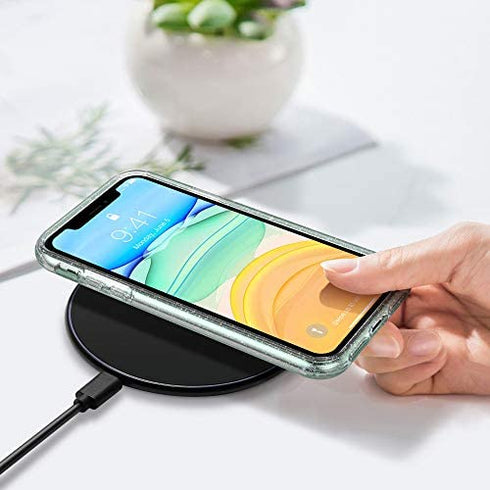 ULAK Compatible with iPhone 11 Case, Clear Glitter Hybrid Protective Phone Case Slim Transparent Anti-Scratch Shock Absorption TPU Bumper Cover for iPhone 11 6.1 inch (2019), Glitter