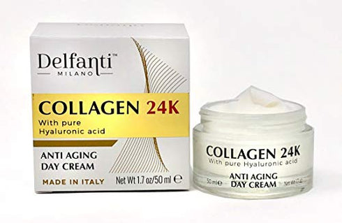 Delfanti-Milano • COLLAGEN 24K • Anti-Aging Day Cream • with pure Hyaluronic Acid • Made in Italy.