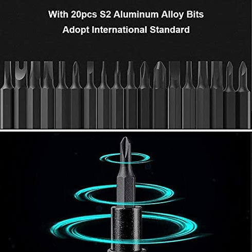 Wowstick SD 23 in 1 MINI Electric Screwdriver, Electric precision screwdriverAutomatic and Manual Mixed Power 3 Shadowless LED Lights Rechargeable Battery Cordless Screwdriver Repair Tool Kit