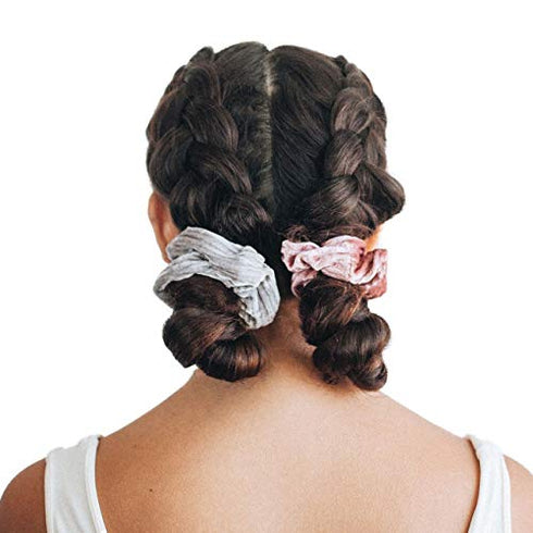 Kitsch Velvet Scrunchies for Hair | Hair Scrunchies for Women | Holiday Gift Scrunchy Hair Bands | 5 Pack (Blush/Mauve)