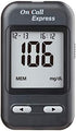On Call Express Diabetes Testing Kit- Blood Glucose Meter, 10 Blood Test Strips, 1 Lancing Device, 30g Lancets, Control Solution, Carrying Case, Log Book, Black