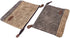 Gootium Waxed Canvas Zip Pouch Set - Zippered Makeup Bag Office Supply Folio Pencil Bag Multipurpose Organizer Accessories Holder (2-PACK)