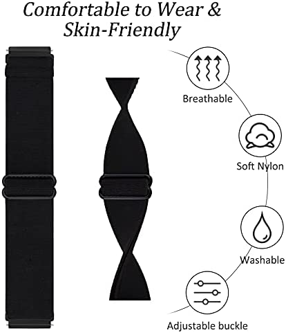 2 Pack Elastic Bands Compatible with Fitbit Versa 2 / Versa/Versa Lite/Versa SE for Women Men, Adjustable Nylon Sport Stretchy Wristband for Fitbit Versa/Versa 2 (Black+Leopard)