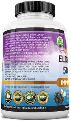 Sambucus Elderberry 5,000 mg Super Concentrated 65:1 with Vitamin C & Zinc - Sambucus Extract Immune Support, Immune Defense| Non-GMO | 90 Veggie Capsules