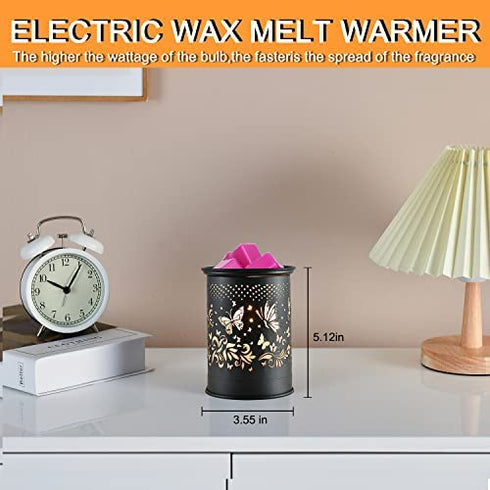 Metal Wax Warmer,Wax melt Warmer,Candle Wax Burner, Kobodon Electirc Wax Melt Warmer Candle Melter for Home Office Decor(Butterfly)