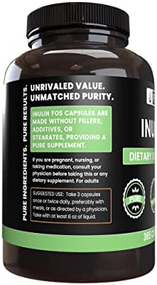 Pure Original Ingredients Inulin (365 Capsules) No Magnesium Or Rice Fillers, Always Pure, Lab Verified