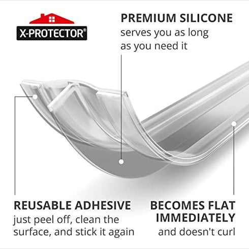 Silicone Stove Gap Cover X-Protector – 50” x 1" Guard Between Stove and Counter – Self-Adhesive Premium Counter Gap Filler – Heat Resistant Oven Counter Gap Protector – Silicone Stove Top Spill Guard