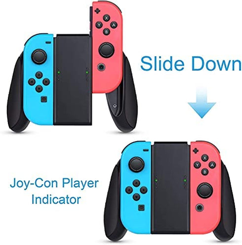 HEYSTOP Grip Compatible with Nintendo Switch/Switch OLED Joy-Con, 3 Pack, Wear Resistant Game Switch Controller Handle Case Kit for Nintendo Switch Joy Con, Black