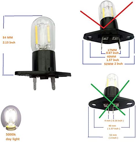 qlee Led Filament Light 1.5w Z187 Microwave Bulb 125v 20w Equivalent Incandescent Lamps for Galanz Refrigerator Microwave Oven Electrical Range Hood Indicator Light