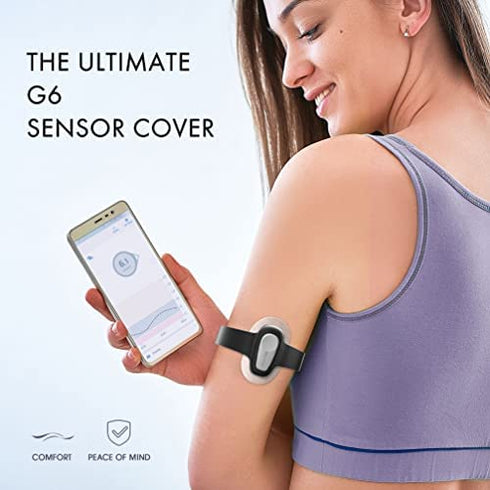 Divoti Badge Sensor Cover Compatible for Dexcom G6, Adjustable Trim to Fit, Securely Protect and Quickly Put-on/Take-Off—No More Extra Irritating Adhesive Patches - Transparent