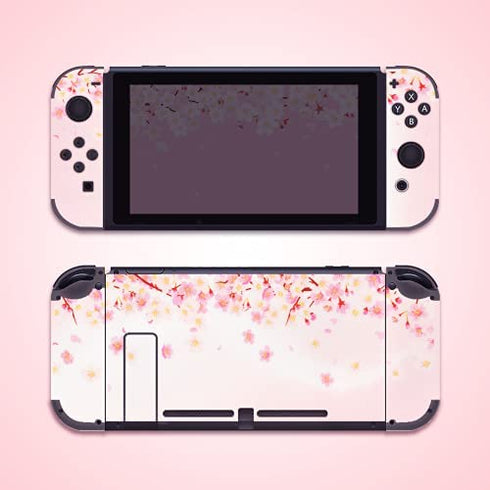 BelugaDesign Sakura Switch Skin | Pastel Sticker Wrap Vinyl Decal | Cute Japanese Flower Cherry Blossom Moon Compatible with Nintendo Switch (Switch Standard, Pink White)