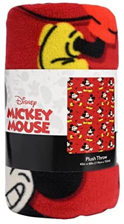 UPD Mickey Mouse Fleece Throw Blanket Mickey Cartoon Character Fleece Throw Blanket for Girls & Boys, Soft & Cozy Plush Lightweight Fabric, Bedroom Decor Kids Throw Blanket - Size 45x 60