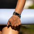 Tobfit Metal Band Compatible with Fitbit Charge 5 Bands for Women Men, Magnetic Clasp Stainless Steel Mesh Loop Strap (Black & Space Gray)