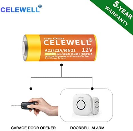 CELEWELL A23 23A Alkaline (5-Pack) Battery Same as 23AE L1028 MN21 ?5-Year Warranty?