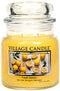 Village Candle Fresh Lemon, Medium Glass Apothecary Jar Scented Candle, 13.75 oz, Yellow, Medium Glass Apothecary Jar, 13.75 net oz (4160036)