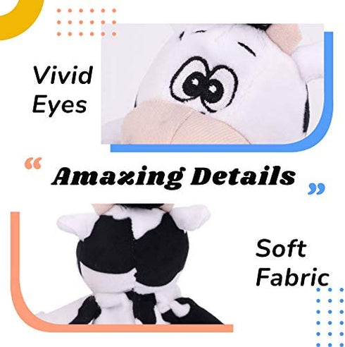 Hopearl Talking Singing Cow Repeats What You Say Walking Electric Interactive Animated Toy Speaking Plush Buddy Gift for Toddlers, 8''