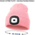 Beanie Hat with Light for Kids, USB Rechargeable Hands Free LED Headlamp Cap Winter Knitted Night Lighted Hat Flashlight