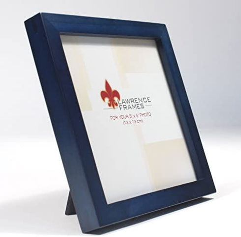 Lawrence Frames Blue Wood Picture Frame, Gallery Collection, 5 by 5-Inch