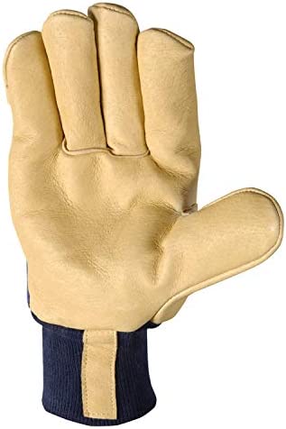 Men's Heavy Duty Leather Winter Work Gloves with Thinsulate Insulation (Wells Lamont 5127XL), Palomino with Black Back, X-Large