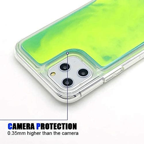 VenSen Liquid Fluorescent Case for iPhone12 / iPhone 12Pro Soft TPU Luxury Glow in The Darkness Noctiluncen Luminous Neon Sand Phone case (iPhone 12 / iPhone 12 Pro, Green)