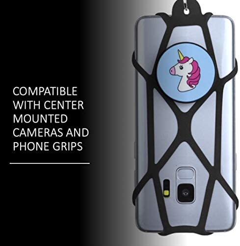 Gear Beast Universal Cell Phone Lanyard - Silicone Cell Phone Holder for Walking w/Neck ?Strap, Black