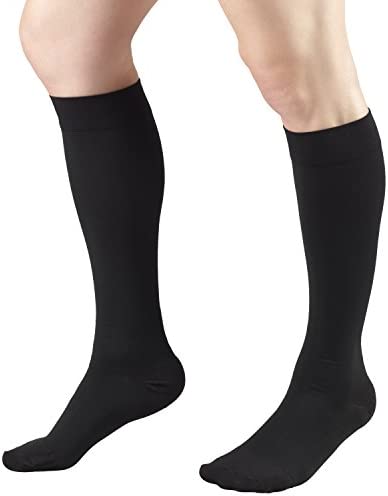 Truform 30-40 mmHg Compression Stockings for Men and Women, Knee High Length, Closed Toe, Black, X-Large