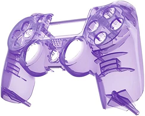 eXtremeRate Transparent Crystal Clear Purple Replacement Faceplate Front Housing Shell Compatible with ps4 Slim Pro Controller CUH-ZCT2 JDM-040/050/055 - Controller NOT Included