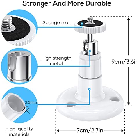 FastSnail Wall Mount Compatible with Wyze Cam Pan & Wyze Cam Pan V2 & Wyze Cam V3, Adjustable Indoor Outdoor Mount for WyzeCam Pan/WyzeCam Outdoor/WyzeCam V3 or Other Cam with Same Interface 2 Pack