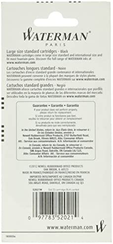 Waterman Fountain Pen Cartridges, Black, 8-Pack (52021W)