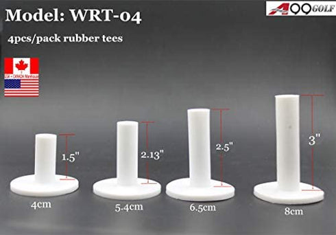 WRT-04N Golf Rubber Tee 4pcs with 4 Different Sizes Indoor Outdoor Simulator Home use (Golf Ball is not Including)